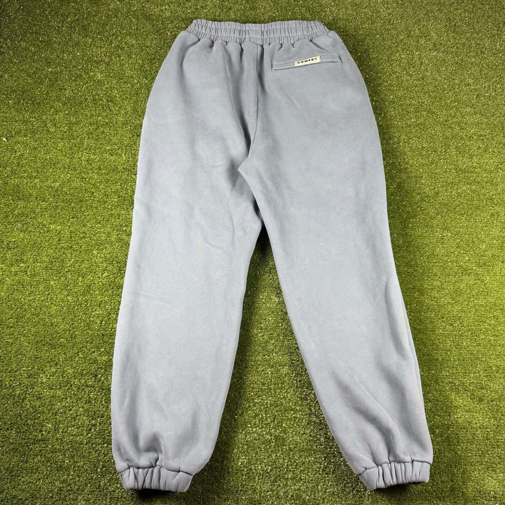 Comfrt Mens Grey Fleece Joggers Sweatpants Size M Relaxed Fit 0625
